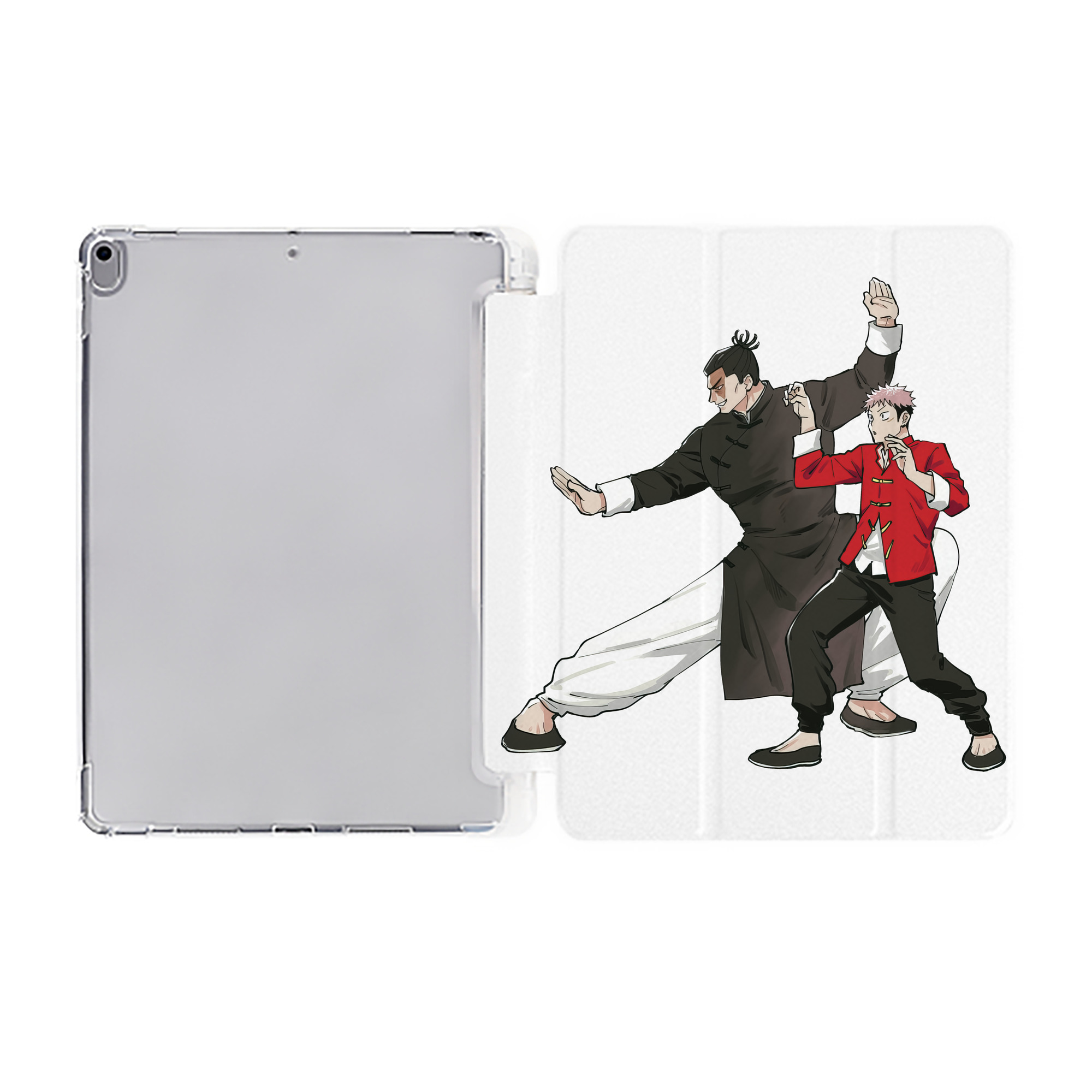 （画像用） 呪術廻戦 Jujutsu Kaisen IPad ケース ペン収納付き 三つ折りスタンド PUレザー×シリコン 対応機種9.5/10.5/10.9インチ